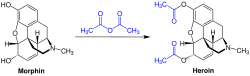 4. Acetylierung des Morphins zum Diacetylmorphin