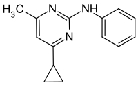 Cyprodinil structure.svg