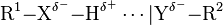 \mathrm{R^1\mathord-X ^{\delta ^-} \mathord-H ^{\delta ^+} \cdots |Y^{\delta ^-} \mathord-R^2 \ }